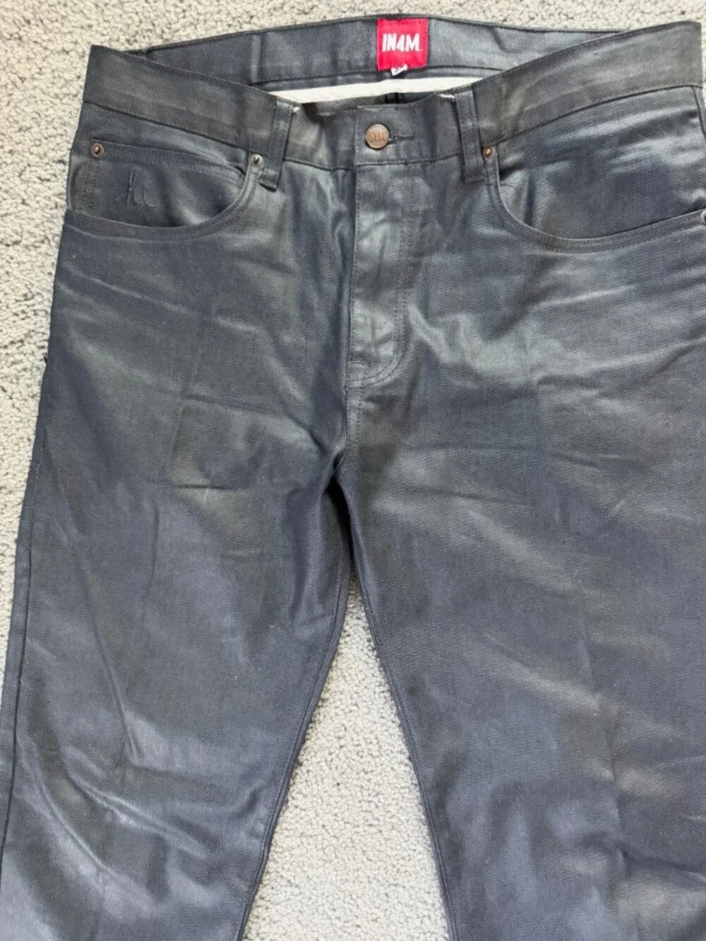 IN4MA-TION - IN4M - Special Waxed Denim Jeans - Men's Sz. 34 Gray - Excel. Cond.